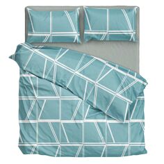 Акція на Комплект постельного белья Melida SoundSleep серо-голубой Двуспальный евро комплект від Podushka