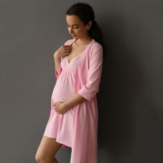 Акція на Халат для беременных и кормящих мам Мамин Дом 25316 Розовый XXL від Podushka
