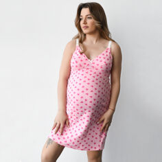 Акция на Ночная рубашка для беременных и кормящих мам Baby Сердечки Мамин Дом 24124 Розовый XS от Podushka