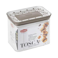 Акция на Пластиковая прямоугольная емкость для продуктов Tosca 1,2л Stefanplast 55600 бело-серая от Podushka