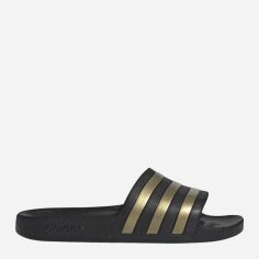 Акція на Чоловічі шльопанці для пляжу Adidas Adilette Aqua EG1758 44.5 Чорні з золотистим від Rozetka