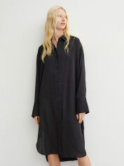 Акция на Сукня-сорочка міді жіноча H&M 061005002_black S Чорна от Rozetka
