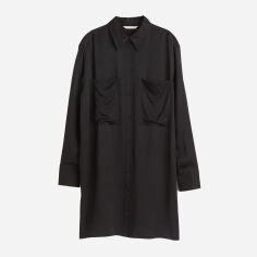 Акція на Плаття-сорочка коротке жіноче H&M XAZ349194BTEX XS Чорне від Rozetka