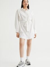 Акция на Сукня-сорочка міні літнє жіноче H&M 060983378_white M Біле от Rozetka