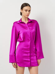 Акция на Сукня-рубашка коротка осіння жіноча H&M 1124358 XS Фіолетова от Rozetka