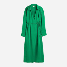 Акция на Плаття міді осіннє жіноче H&M XAZ350492OUER L Зелене от Rozetka