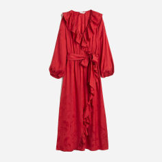 Акция на Плаття на запах міді осіннє жіноче H&M XAZ350395ZRAI S Червоне от Rozetka