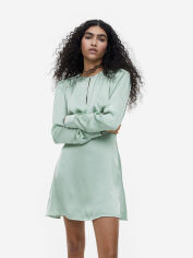 Акция на Плаття коротке осіннє жіноче H&M XAZ419681UNQF L Світло-зелене от Rozetka