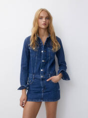 Акция на Плаття-сорочка джинсове коротке осіннє жіноче Pull & Bear XAZ451016XNZF S Синє от Rozetka