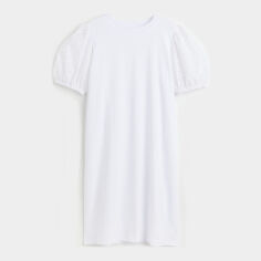 Акція на Сукня-футболка коротка літня жіноча H&M 061120827 L Біла від Rozetka