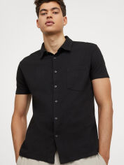 Акція на Сорочка бавовняна чоловіча H&M XAZ247259VCTA XS Чорна від Rozetka