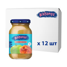 Акція на Дитяче фруктове пюре Карапуз Яблуко та персик, від 4 місяців, 12*170 г від Eva