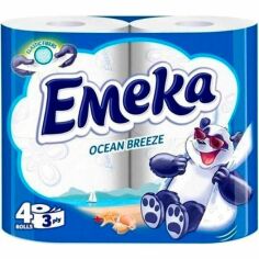 Акція на Туалетная бумага Emeka Ocean Breeze 3 слоя 4шт від MOYO