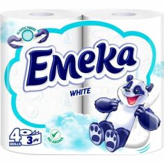 Акция на Туалетная бумага Emeka White 3 слоя 4шт от MOYO
