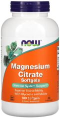 Акция на Now Foods Magnesium Citrate With Glycinate & Malate Цитрат магния 180 капсул от Stylus