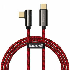 Акція на Baseus Cable USB-C to USB-C Legend Elbow 100W 1m Red (CACS000609) від Y.UA
