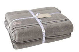 Акция на Набор махровых полотенец Elegance Maisonette темно-серый (2 шт) 76х147 см (2 шт) от Podushka