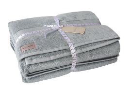 Акція на Набор махровых полотенец Elegance Maisonette серебристо-серый (2 шт) 76х147 см (2 шт) від Podushka