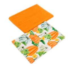 Акція на Набор кухонных полотенец Pumpkin Maisonette оранжевый (2 шт) 40х60 см (2 шт) від Podushka