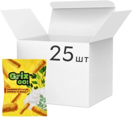 Акція на Упаковка сухариків пшенично-житніх GrizGo! зі смаком сметани та зелені 70 г х 25 шт від Rozetka