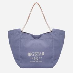 Акция на Сумка-шоппер жіноча тканинна Big Star NN574059 Блакитна от Rozetka