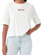 Акція на Футболка бавовняна жіноча Armani Exchange 310890999 L Молочна від Rozetka