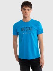 Акция на Футболка бавовняна довга чоловіча Big Star Bruno XL Блакитна от Rozetka
