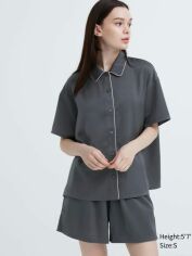 Акция на Піжама (сорочка + шорти) жіноча UNIQLO 840291631 L Сіра от Rozetka