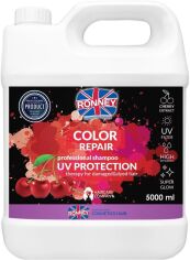 Акція на Професійний шампунь Ronney Color Repair Cherry Захист кольору для фарбованого волосся з UV фільтром 5 л від Rozetka