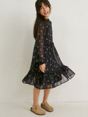 Акция на Підліткове літнє плаття для дівчинки C&A GD-00062231 146 см Чорне от Rozetka