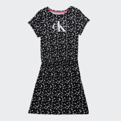 Акція на Підліткове літнє плаття для дівчинки Calvin Klein 412817066 140 см Чорне від Rozetka