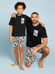 Акція на Дитяча піжама (футболка + шорти) літня для хлопчика Studio GD-00068861 134 см Чорна від Rozetka