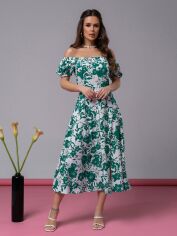 Акция на Плаття міді літнє жіноче ISSA PLUS 14600 XL Зелене от Rozetka