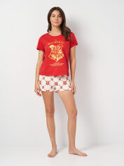 Акция на Піжама (футболка + шорти) жіноча великих розмірів бавовняна Disney Harry Potter 2200009279 XL Темно-червона от Rozetka