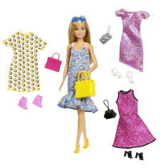 Акция на Лялька Barbie з нарядами (JCR80) от Будинок іграшок