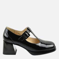 Акция на Жіночі туфлі Мері Джейн зі шкіри Blizzarini S1128-70-N337A-9 40 25.5 см Чорні от Rozetka