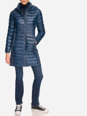 Акция на Куртка демісезонна довга з капюшоном жіноча Calvin Klein 294343313 XS Синя от Rozetka
