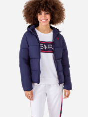 Акция на Куртка демісезонна з капюшоном жіноча U.S. Polo Assn 497912814 XS Синя от Rozetka