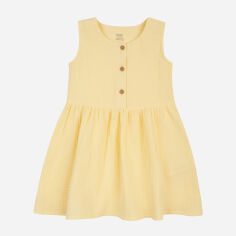 Акція на Дитяче літнє муслінове плаття для дівчинки KRAKO 6000D22 110-116 см Жовте від Rozetka
