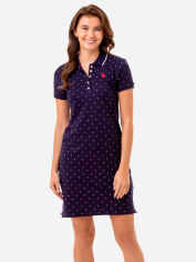 Акция на Сукня-футболка коротка літня жіноча U.S. Polo Assn 215882-ZH00A(EVENING BLUE) XL Синя от Rozetka