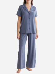 Акция на Піжама (сорочка + штани) жіноча Calvin Klein 736190233 S Синя от Rozetka