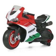 Акція на Детский электромотоцикл Bambi Racer Ducati бело-красный (M 5009E-1-3) від Stylus
