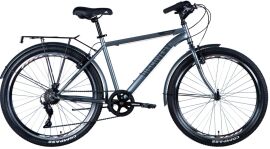 Акція на Велосипед St 26" Discovery Prestige Man Vbr рама с багажником задний St с крылом St 2024 (серый) (OPS-DIS-26-585) від Stylus