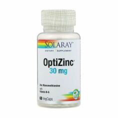 Акція на Дієтична добавка в рослинних капсулах Solaray OptiZinc, 30 мг, 60 шт від Eva