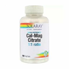 Акция на Дієтична добавка в капсулах Solaray Cal-Mag Citrate Кальцій та магній, 180 шт от Eva