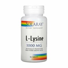 Акція на Дієтична добавка в таблетках Solaray L-Lysine Лізин 1000 мг, 90 шт від Eva