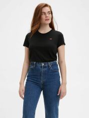 Акция на Футболка бавовняна жіноча Levi's Perfect Tee 39185-0008 XXS Mineral Чорна от Rozetka