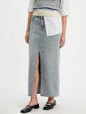 Акція на Спідниця джинсова довга літня пряма жіноча Levi's Ankle Column Skirt A7512-0000 25 Please Hold від Rozetka