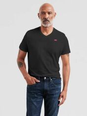 Акція на Футболка бавовняна чоловіча Levi's Original Hm Vneck 85641-0001 S Mineral Blac від Rozetka