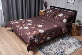 Акція на Комплект постільної білизни Moon&Star Мікросатин Premium Floral Mocha Сімейний 160х220х2 см наволочки 2х40х60 см (MS-820005035) від Rozetka